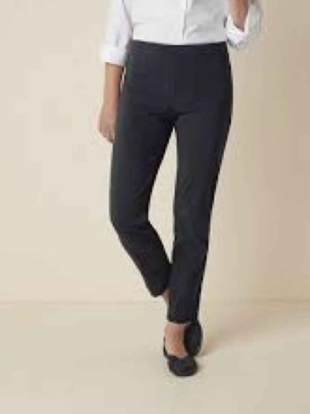 Anywear Stretch by LOGO Classic Black Straight-Leg Pants